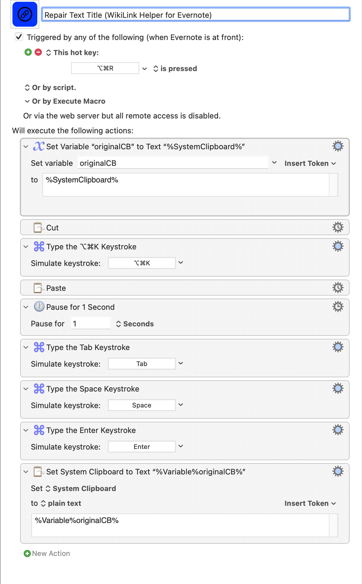 WikiLink Helper for Evernote